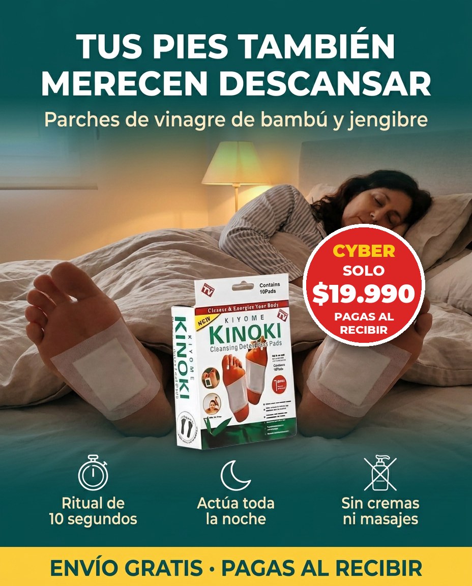 Parches Kinoki · Rutina nocturna para pies